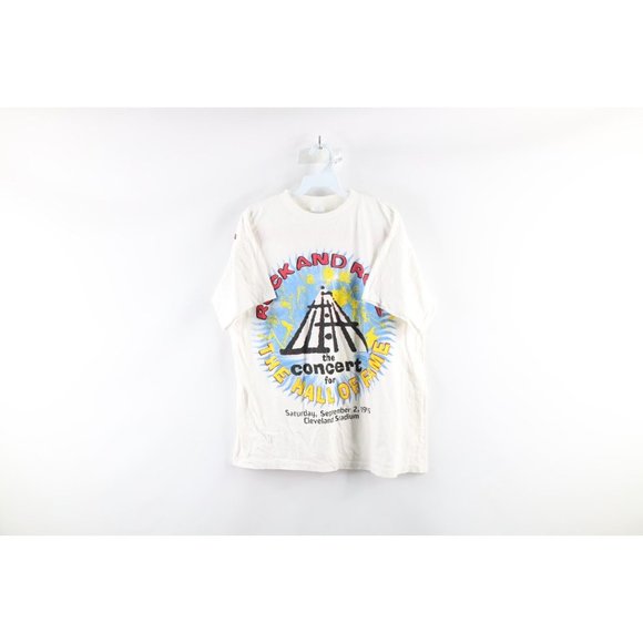 Vintage 90s XL The Concert For Rock and Roll Hall of Fame Double Sided T-Shirt